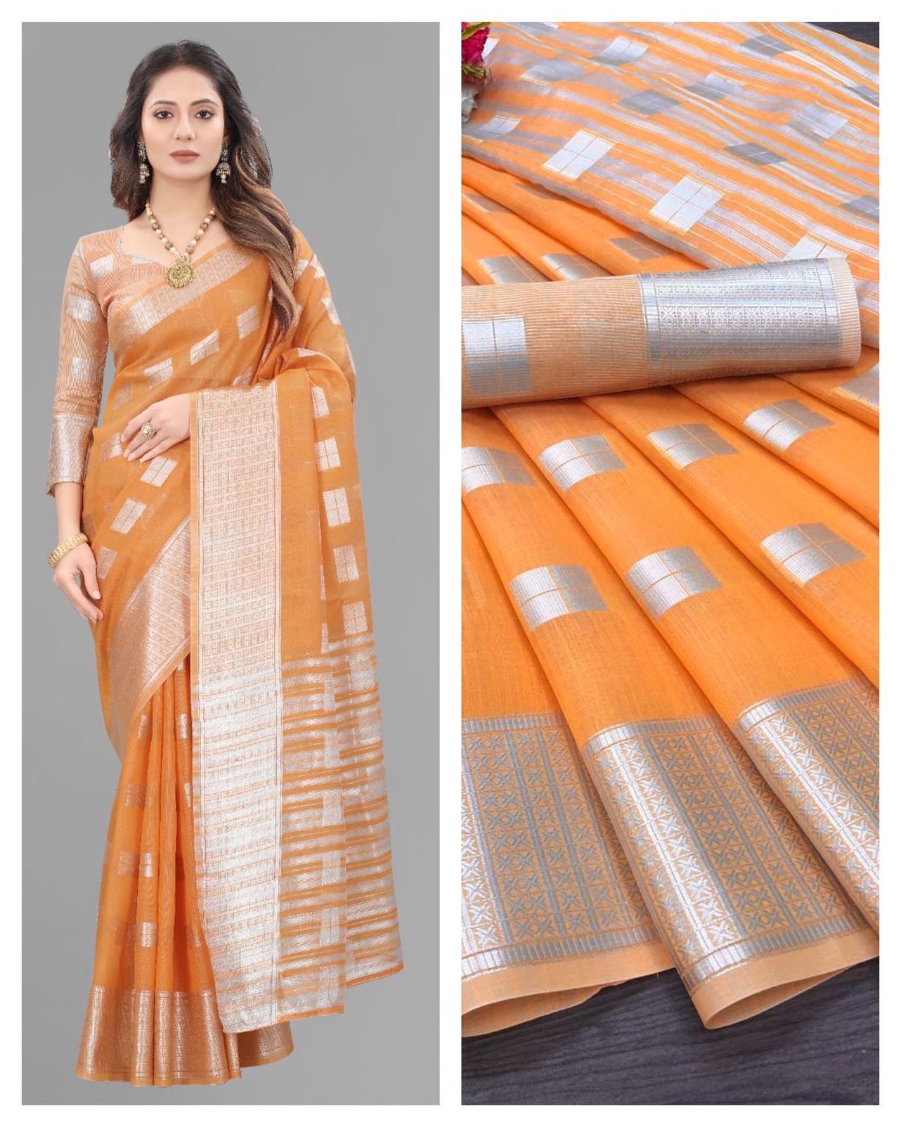 Aab Soft Linen Silk Designer Saree Catalogue